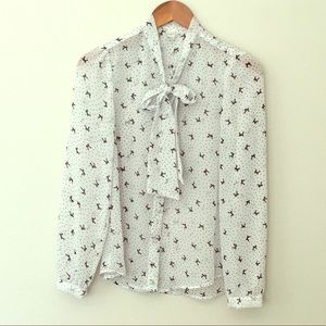 American Apparel Bow Secretary Blouse